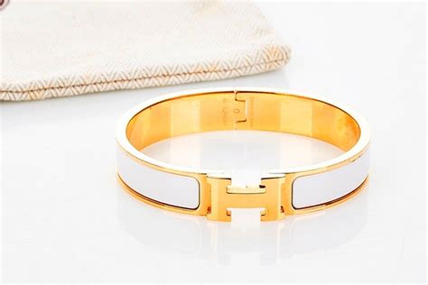 hermes white enamel h bracelet|hermes clic h price.